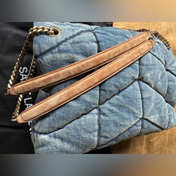 Saint Laurent Denim Quilted Medium Loulou Puffer - Picture 10 of 12